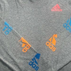 Brand New Boys Adidas grey long sleeve shirt with hood